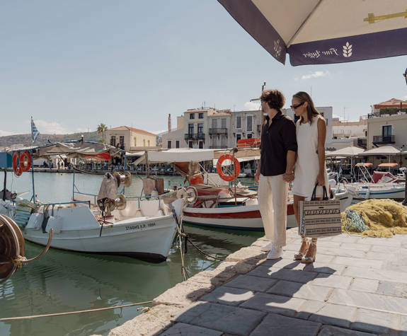 Couple enjoying a Walk at the Port