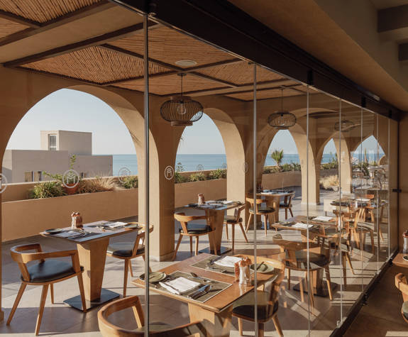 Minos Ambassador Elia Restaurant Balcony Tables