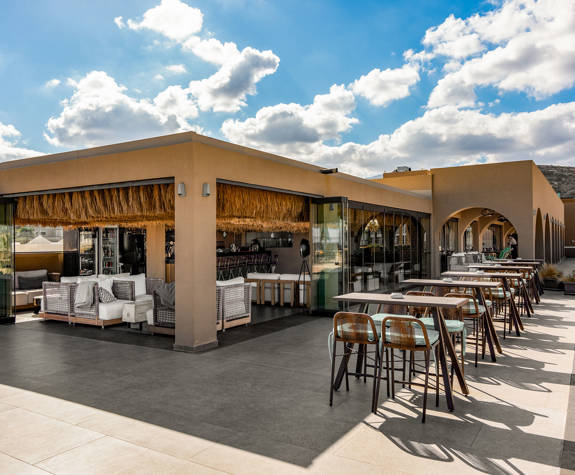 Minos Ambassador Thalassa Pool Bar Restaurant Front View