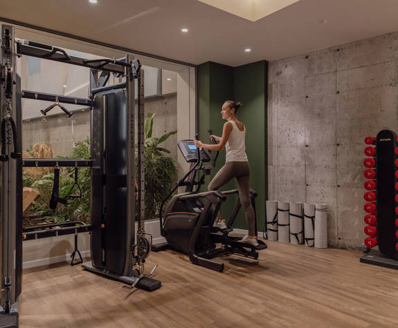 A Woman training in the Gym