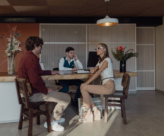 A Couple Being Served at the Reception