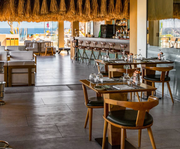 Minos Ambassador Interior and Bar Yard View