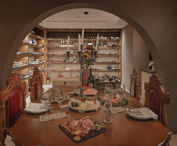 Minos Ambassador Wine Cellar Served Classical Dining Table