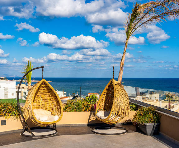 Hanging Egg Chairs at The Rooftop