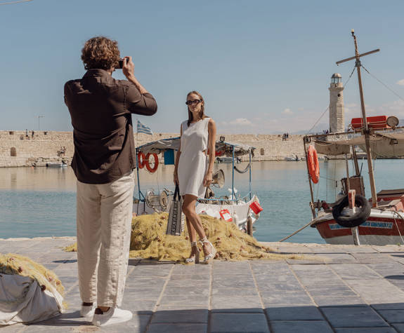 Couple Taking Photos At The Port